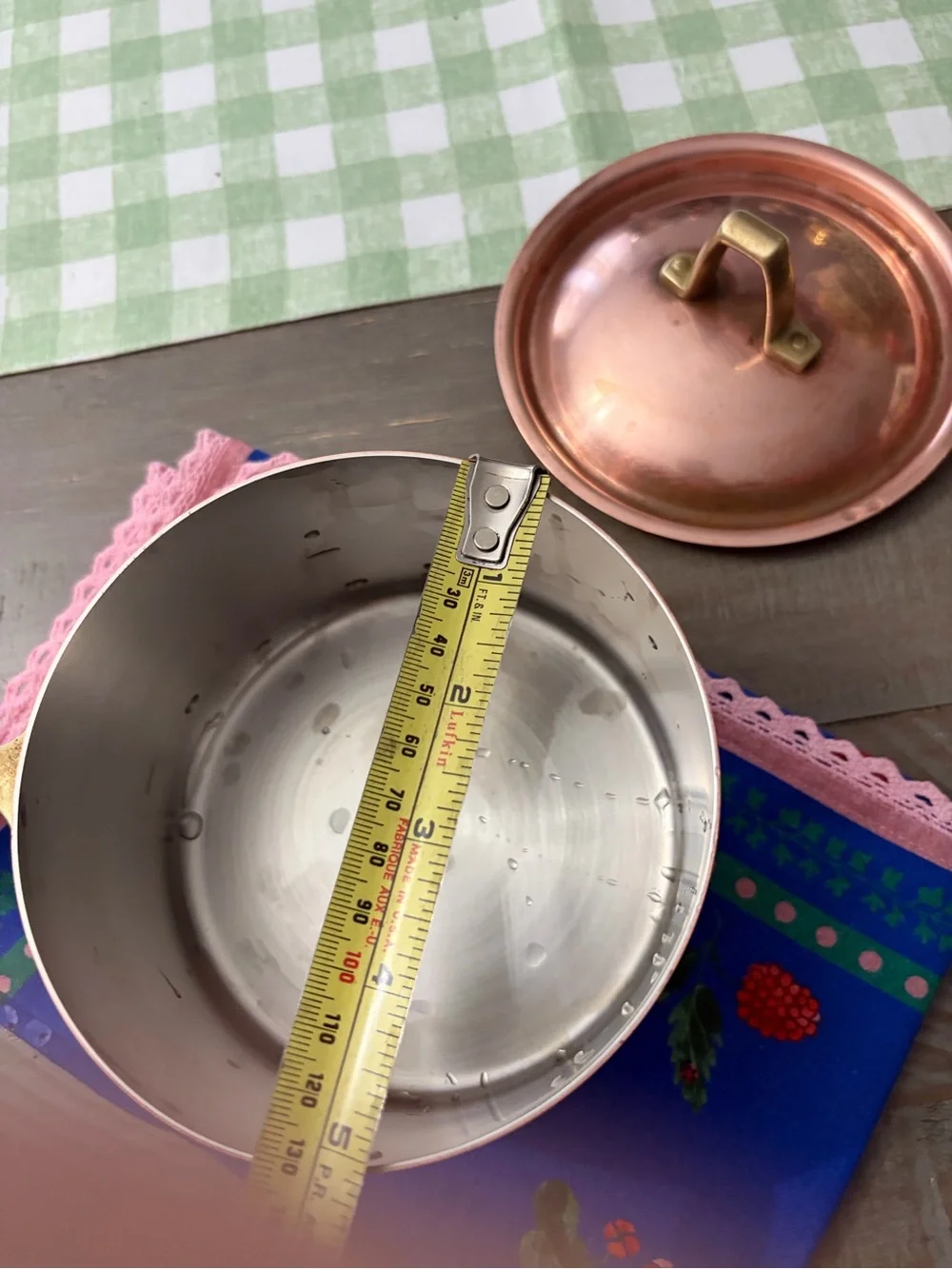 Vintage Paul Revere Copper Saucepan with Brass Handle and Lid - Copper Finish